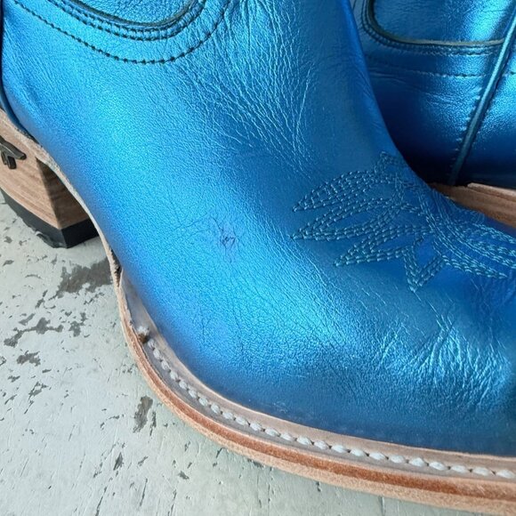 Lane SMOKESHOW Womens Cowboy Boots 10 Blue Western Cowgirl Mid Calf Pointed Toe - Picture 2 of 14